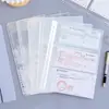 Carpeta A4 libro de tarjetas página interior película protectora bolsa transparente de hojas sueltas clip para tarjetas compartimento bolsa de almacenamiento multitaladro clip para cartas abierto