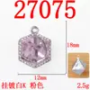 Nuevo Colgante de Joyería con Gema de Cristal Rosa Geométrico Simple Accesorios para Joyería Colgante para Collar DIY Accesorios de Joyería de Plata