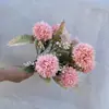 Flor de Seda Artificial Bola de Crisântemo de Nove Pétalas Flor Feita à Mão Flor Artificial Arranjo de Casamento Flor Artificial Realista de Alta Qualidade Ornamento de Decoração