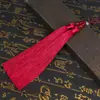 Colgante de Flor de Loto de Poliéster con Doble Borla DIY Accesorio Creativo para Coche Peine de Flujo Colgante de Borla Año Nuevo Adorno Colgante Estilo Antiguo