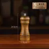 Molino Manual de Pimienta Vintage para Pimienta de Sichuan, Sal Marina y Pimienta Negra, Hecho de Madera Maciza, Tarro Molinillo de Madera, Molinillo Botella de Pimienta