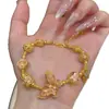 Pulsera Envolvente de Mariposa Dorada y Rosa de Alta Gama Modelo Nuevo 2025 Pulsera de Diseño de Nicho de Lujo Ligero Joyería Regalo para Novia
