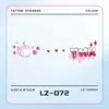 Adesivo de Tatuagem Facial Love Bubble Maquiagem de Imitação Rosa Desenho Animado Fofo Performance Data Rosto de Menina Maquiagem Impermeável e de Longa Duração
