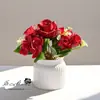 Flores Artificiais, Rosas, Hortênsias, Pequenos Bonsais, Flores Artificiais Criativas, Enfeites para Decoração de Casa e Estúdio Fotográfico, Plantas Verdes Artificiais, Plantas Artificiais em Vasos