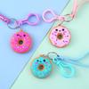 Llavero de goma suave de PVC con forma de donut personalizado, llavero estéreo personalizado, colgante para bolso, colgante para llaves de pareja