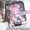 Caderno de Folhas Soltas A5 com Capa de Couro de Prima de Cabelo Rosa, Caderno de Cartões Magnético Tendência e Cool de Menina Cartoon, Caderno de Bolso de Aparência Sofisticada para Estudante