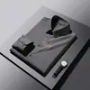 Camisa con Sentido del Diseño para Hombre de Manga Larga Feeling Fit Guapo Ajustada Delgado Nueva Moda 2023 Camisa Bordada Casual
