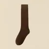 Calcetines de pantorrilla para mujer para primavera y otoño, Calcetines de tubo largos, Calcetines de algodón de color liso, Calcetines holgados versátiles de estilo japonés para adelgazar la presión, Calcetines de pantorrilla JK