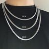Acero Titanio Inoxidable Collar Cadena Lisa Brillante Hip-Hop Moderno Americano Versátil para Hombre