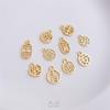 Pacote 14K Cor Dourada Real Preservação Auspicioso Paz Ruyi Fortuna Fortuna Redondo Marca Pingente Pulseira Pulseira Joia Pingente Pequeno