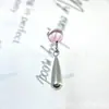 Brincos Pingente Gota d'Água com Esfera de Zircônia em Liga de Titânio ASTM F-136 G23 Titânio com Rosca Interna Piercing Labial Piercing na Língua