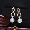 Accesorios DIY S925 Plata Esterlina Pendientes Largos de Perlas de Color Plata Accesorios para Pendientes Pendientes Hechos a Mano Plata 7-12