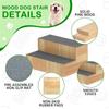 Escada de Escalada de Madeira para Pets Rampa para Cães Idosos Degraus de Madeira para Cães Degraus Antiderrapantes Estrutura de Cama de Madeira Sólida para Cachorro