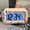 Reloj Despertador Lindo de Castor Reloj de Mesita de Noche Luminoso Dormitorio de Estudiantes Reloj de Mesa Multifuncional para Escritorio con Temporizador Silencioso