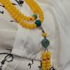 Pulsera original hecha a mano de jade dorado, cuentas de abalorio de cera de abeja amarilla de bodhi completo de 108 para hombres y mujeres, cuentas de manzana, cuentas de hilo manual