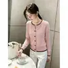 Cárdigan de punto de diseño único, casual y moderno estilo coreano, nuevo top fino de manga larga de moda para otoño 2026 para mujer