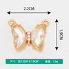 Muestra Fabricante Wholesale Estilo Coreano Nuevo Colgante Doble Colorido Lindo Mariposa Incrustado Pedrería Colgante Joyería Accesorios DIY