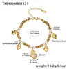 Miduoduo 5A Zirconio Corazón Corona Colgante Collar Pendientes Pulsera Anillo Juego Acero Inoxidable Chapado Oro Real 18K