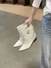 Botines de tacón grueso para mujer, nuevas botas de moda estilo coreano otoño/invierno 2026, botas de moda de punta fina, botas ajustadas estilo europeo y americano