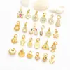 Pingente Antigo de Moeda Cabacinha com Zircônia Microincrustada Dourada Deus da Riqueza Pequeno Pingente para Pulseira Colar DIY Acessórios de Joia Pingente