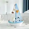 Artesanías de Velero Transfronterizas de 15 CM Adornos Accesorios para Fotos en Línea Decoración de Pasteles Velero para el Hogar Pequeño Velero
