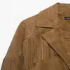 Chaqueta corta informal chic de otoño para mujer, estilo europeo y americano, transfronteriza, con flecos, holgada