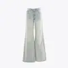 Novos jeans flare soltos de cintura baixa estilo retrô americano com toque fluido, versáteis e adequados para drop shipping