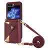 Funda protectora para teléfono Samsung Z Flip 5 con pantalla plegable, multifunción, con tarjetero y cremallera, todo incluido