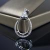 Variedad de portapendientes vacío de 13x18mm S925 plata garra incrustada superficie de huevo DIY ágata Jade Hetian turquesa cera