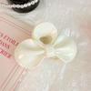 Bow clip médio simples bonito volta cabeça updo tubarão clipe hairpin acessórios de cabelo cor creme menina doce