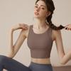 Ropa interior deportiva para mujer con amortiguación para entrenamiento, se puede usar fuera del chaleco, traje de ropa de yoga para fitness y running para mujer, copas fijas integradas