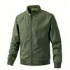 Chaqueta de otoño para hombre transfronteriza, chaqueta fina de talla grande de color liso con cremallera, ropa casual deportiva para hombre, ropa de trabajo para exteriores