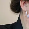 Brincos de Argola Lisos Foscos Estilo Europeu e Americano para Mulheres, Brincos Versáteis da Moda Estilo Hong Kong, Luxo Acessível e Brincos de Alta Qualidade, Design de Nicho