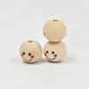 Accesorios de cuentas DIY para niños color de tronco muñeca cara sonriente cabeza de muñeca cuentas de madera muñeca femenina cuentas de madera redondas cuentas sueltas venta al por mayor