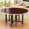 Mesa de Comedor de Madera Maciza para 10 Personas, Engrosada, Mesa Redonda Grande para Uso Doméstico, Restaurante, Hotel, Uso Comercial, con Plato Giratorio, Mesa Redonda de Comedor
