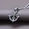 Colar Pingente Prata Esterlina S925 Masculino Zircônia Estrela Japonesa Cruz Âncora Personalidade Casal Estilo Punk Atacado