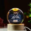 Venta al por mayor transfronteriza Bola de Cristal de Dibujos Animados Luminosa Grabada en 3D Luz de Noche Decoración de Escritorio Regalo Creativo Regalo de Cumpleaños para Mujeres