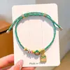 Pulsera Festival del Bote del Dragón Trenzada de Ocho Hilos Nudo Hoyuelo Flor de Durazno Pulsera Nicho Tejida a Mano Semiacabada Regalo Al por Mayor