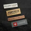 Placa de identificación hecha a medida de acero inoxidable estampada trefilada placa de identificación corrosión cóncavo-convexa logotipo metálico muebles letreros de máquinas eléctricas
