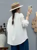 Colección Primavera 2026 Camisa de Gasa de Algodón Doble Capa con Botones de Colores Holgada de Manga Larga para Mujer Blusa Top Versátil Casual