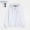 Sudadera de Manga Larga Rl Primavera y Otoño Transfronteriza para Hombre Casual Color Sólido Logo de Caballo Bordado Sudadera Cardigan con Cremallera Ropa para Hombre y Mujer