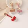 Moda Popular en Internet Mickey Hueco con Diamantes Completos Llavero para Coche Anillo Decorativo para Bolso Colgante de Cuerda de Cuero Pequeño Regalo