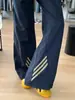 Pantalones Deportivos Rayados Estilo Americano Talla Grande 150kg para Mujer, Delgados de Primavera y Verano, Cintura Alta Versátiles, Holgados, de Secado Rápido, tipo Cargo