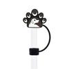 Huella de pata de cachorro linda fiesta DIY cubierta para pajita tapón de polvo PVC funda de pajita de dibujos animados tapa de pajita accesorios decorativos