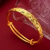 Tienda de Oro-Estilo Arena Dorada Joyería, Patrón de Dragón y Fénix Estrellado, Diseño de Raya de Coche, Pulsera de Empuje y Tirón, Versátil, Único, Varios Artículos de Joyería