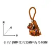 Pônei de madeira arco-íris esculpido com franjas trançadas, corrente de celular, chaveiro, pingente de bolsa, pequeno presente do Ano do Cavalo, artesanato em madeira