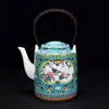Tetera de Cerámica a Todo Color con Asa de las Dinastías Tang y Song, Tetera Doméstica para Preparar Té, Tetera Estilo Palacio, Jarra de Agua Fría de Alta Gama, Tetera para Hervir Agua, Olla de Porcelana