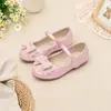 Sapatos Mary Jane Multicor com Strass para Meninas, para Vestidos de Florista e Apresentações, Sapatilhas Fofas Estilo Laço para Meninas