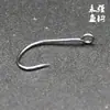Acero al carbono niquelado negro lentejuelas boca de caballo anzuelo de pesca lentejuelas de ojo grande anzuelo simple 72A boca de caballo ojo grande anzuelo simple fabricante anzuelo de lentejuelas