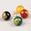 Agata do Deus da Riqueza de Cinco Vias Vermelho Amarelo Preto Verde Branco Vidro Cinco Elementos Contas Soltas Acessórios de Pulseira Contas Redondas Venda por Atacado